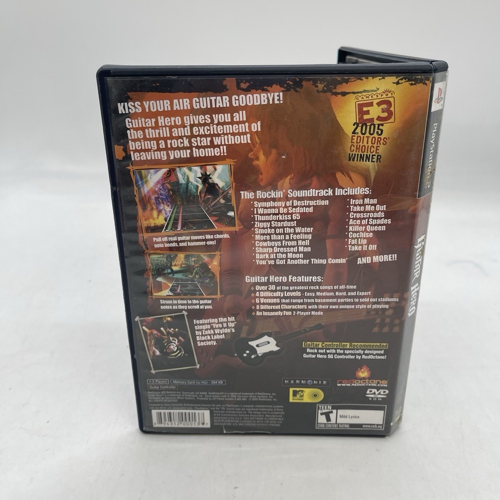 Guitar Hero (Sony PlayStation 2, 2006) Untested CIB Complete - Picture 3 of 6